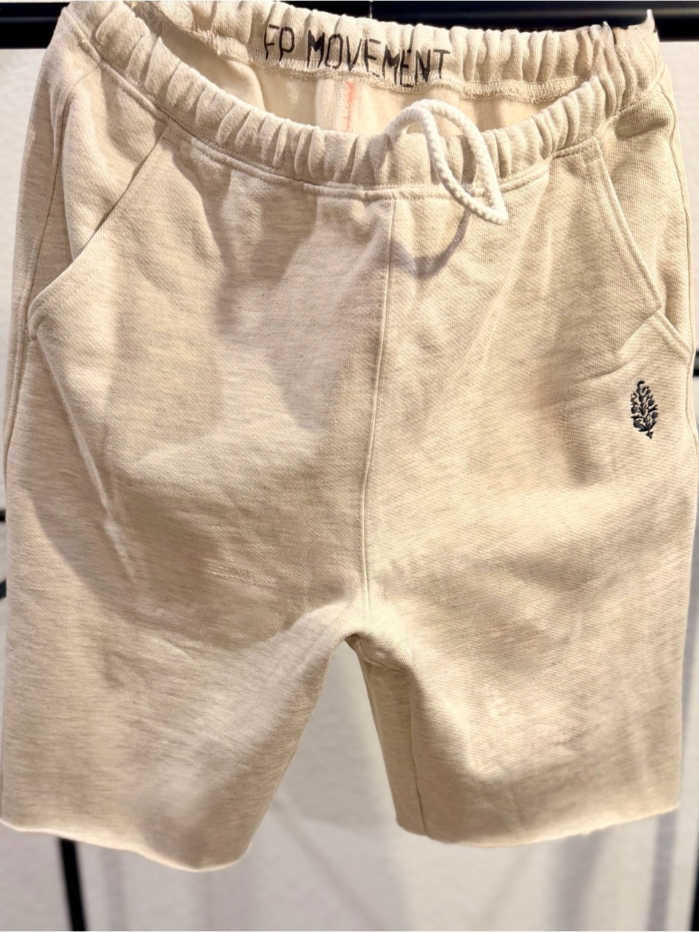 FP Movement by Free People Cream Athletic Drawstring Shorts NWOT